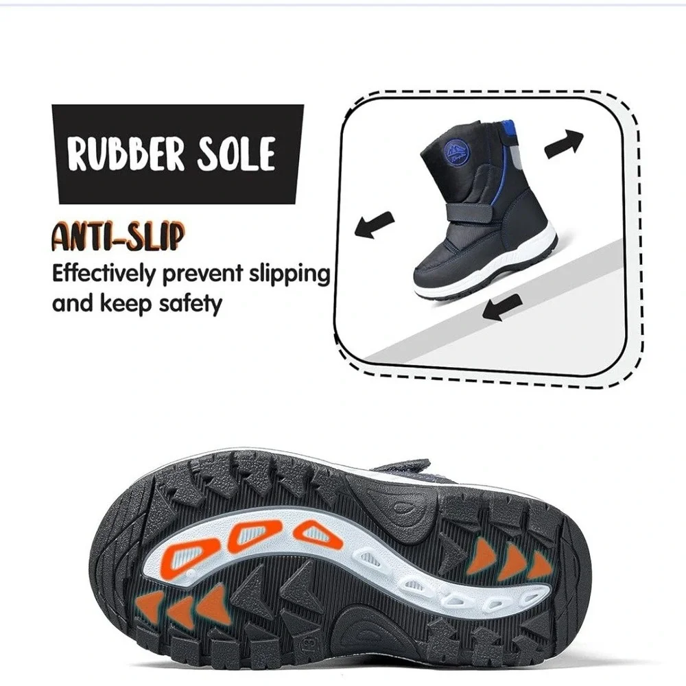 NEW K.KomForme Toddlers Boy & Girls Snow Waterproof‎ Winter Outdoor Boots Size 1